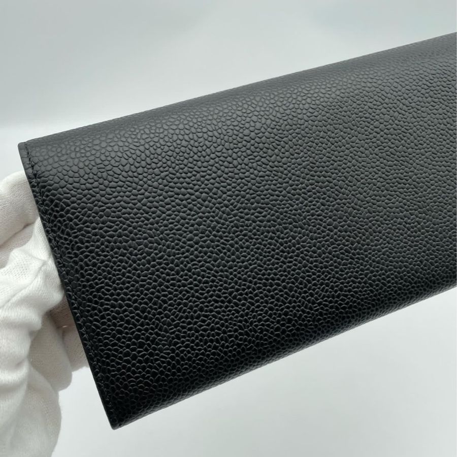 Chanel 魚子醬牛皮長夾 (燙銀字/銀扣)-4