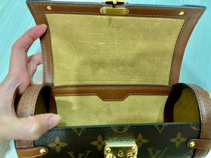 LV 路易威登 Papillon Trunk M57835 巴比龍 離櫃近新品 經典 Monogram 帆布斜背圓筒包-15