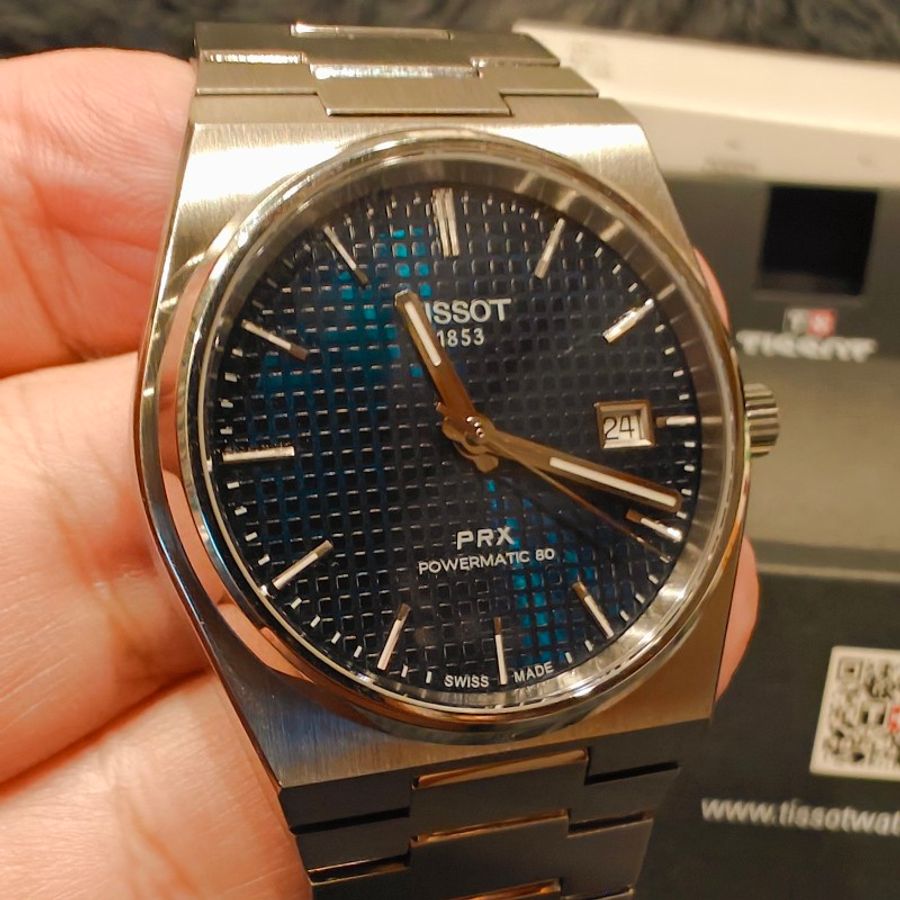 歐洲帶回,藍面天梭TISSOT PRX POWERMATIC 80,全新品-0