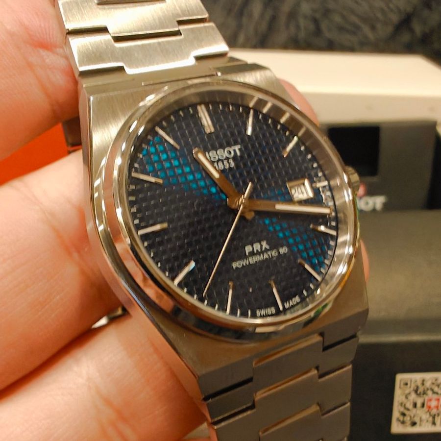 歐洲帶回,藍面天梭TISSOT PRX POWERMATIC 80,全新品-4