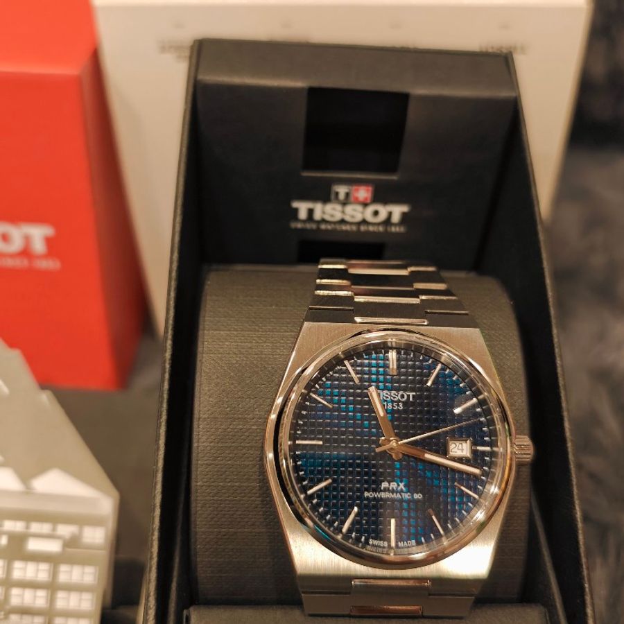 歐洲帶回,藍面天梭TISSOT PRX POWERMATIC 80,全新品-8