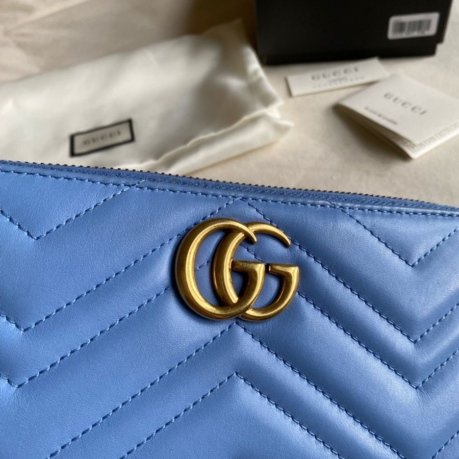 GUCCI marmont藍色長夾-6
