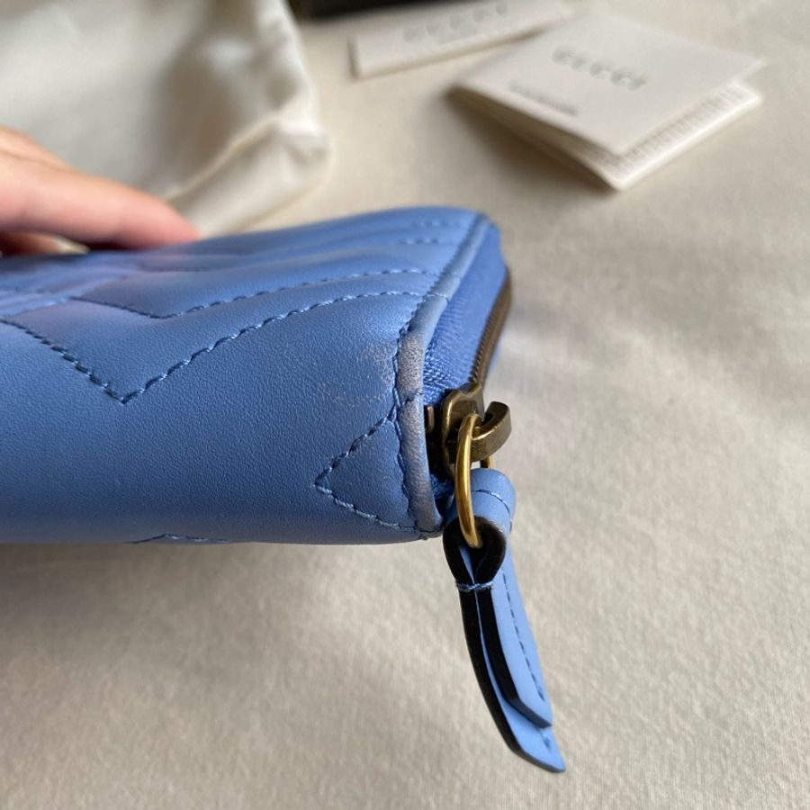 GUCCI marmont藍色長夾-9