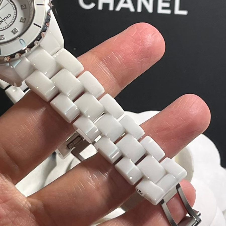 CHANEL香奈兒 J12 白陶瓷 12鑽 33mm-4