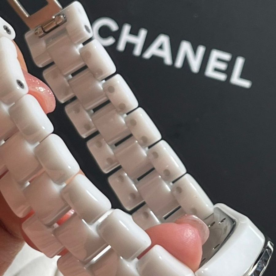 CHANEL香奈兒 J12 白陶瓷 12鑽 33mm-6
