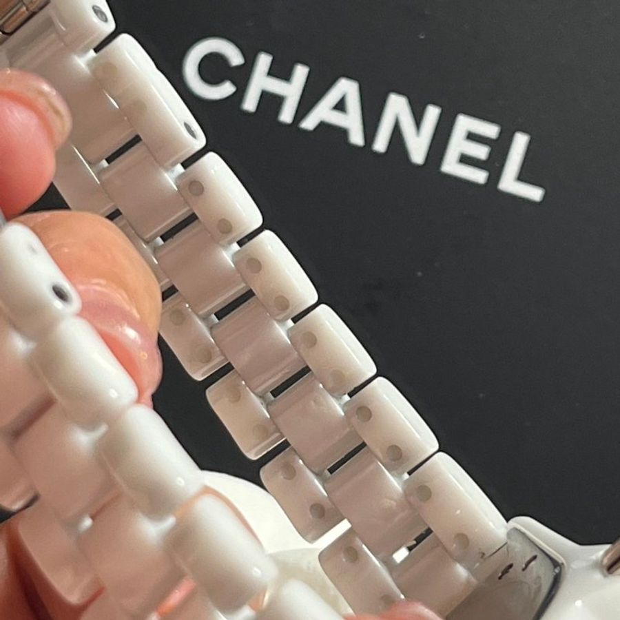 CHANEL香奈兒 J12 白陶瓷 12鑽 33mm-7