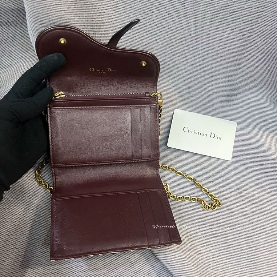 Dior 棗紅色短銀包/WOC-6
