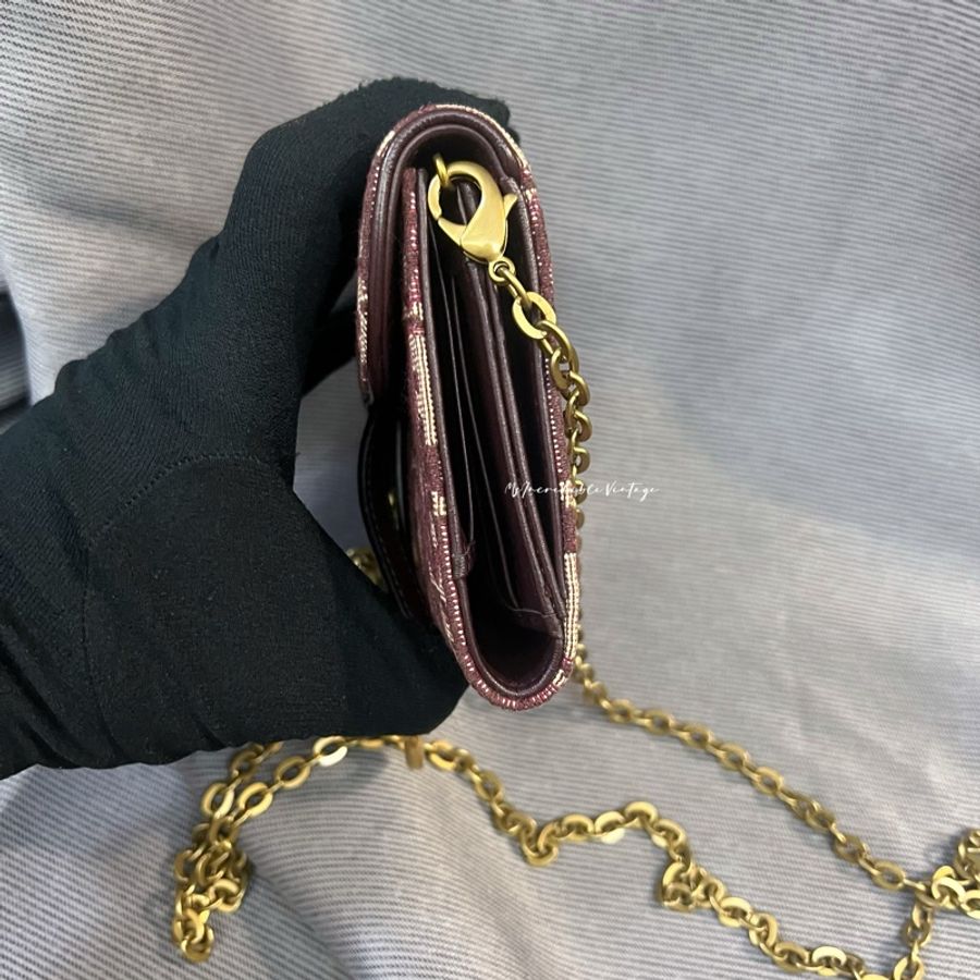 Dior 棗紅色短銀包/WOC-10