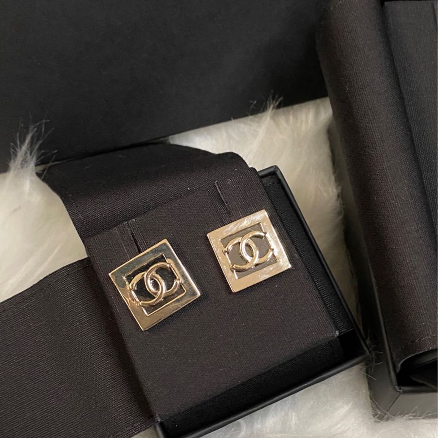 香奈兒 Chanel 耳環 方型-2