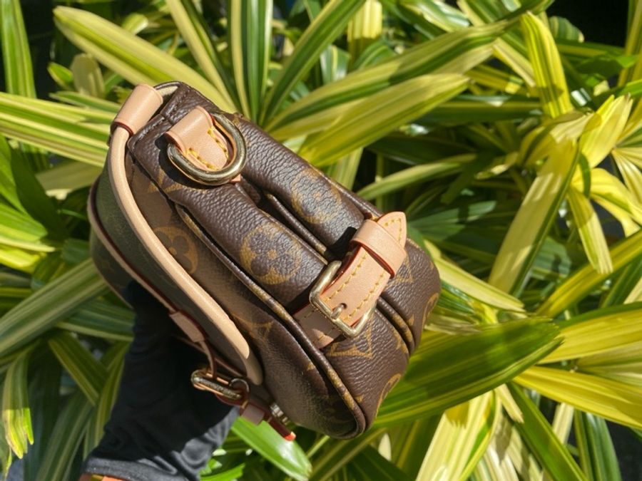 近新LV LOUIS VUITTON Saumur BB原花新款M46740小馬鞍包斜背包肩背包-14