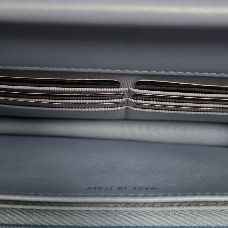Chanel Wallet On Chain晶片款幻彩藍-12