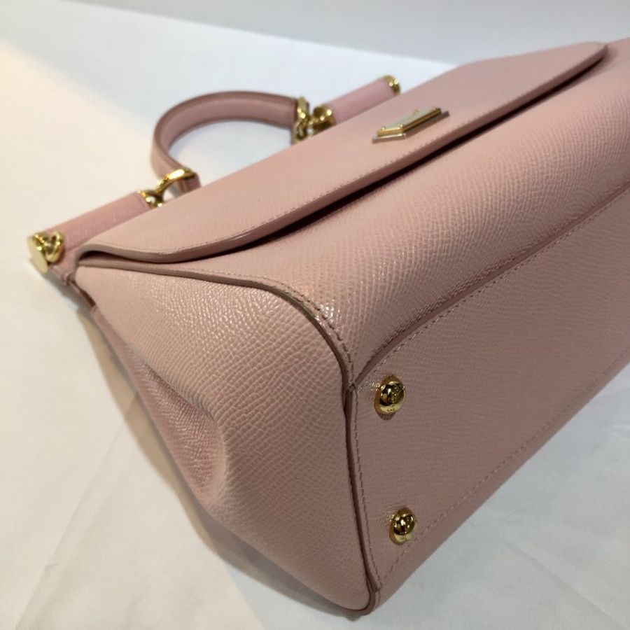 DOLCE&GABBANA 粉色全皮提背二用包 /手提包 /斜背包 /側肩包-3