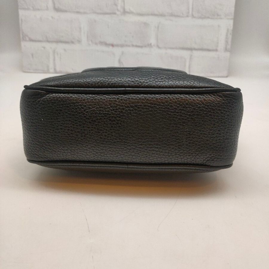 GUCCI 古馳 經典GUCCI 古馳 308364 經典SOHO系列大LOGO流蘇吊飾肩背/斜背相機包(黒色)小牛皮荔枝皮金鍊,-14