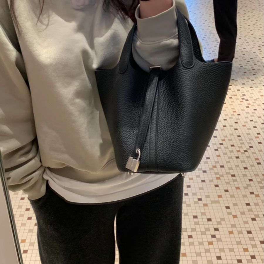 愛馬仕Hermès picotin 菜籃18黑銀-1
