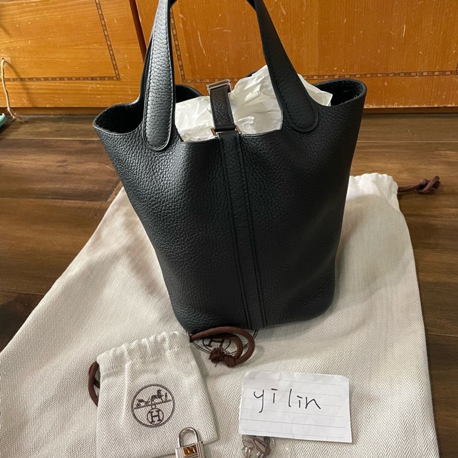愛馬仕Hermès picotin 菜籃18黑銀-3