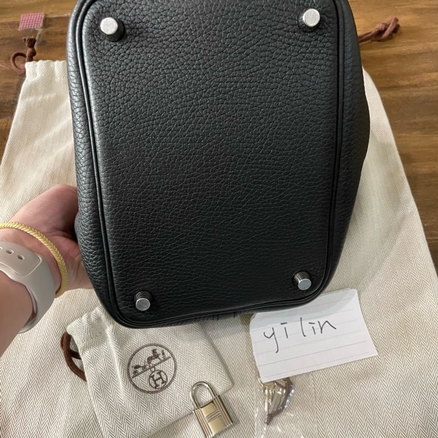 愛馬仕Hermès picotin 菜籃18黑銀-4