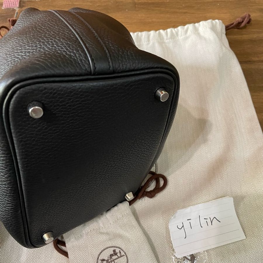 愛馬仕Hermès picotin 菜籃18黑銀-6