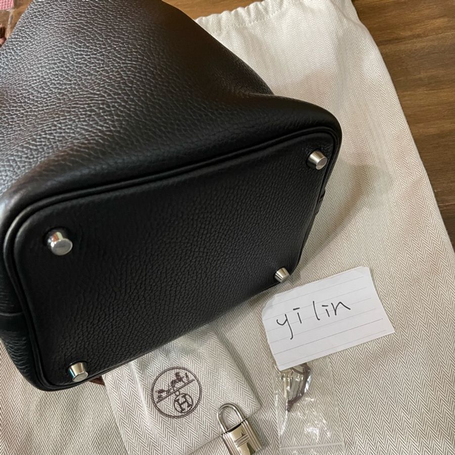 愛馬仕Hermès picotin 菜籃18黑銀-8