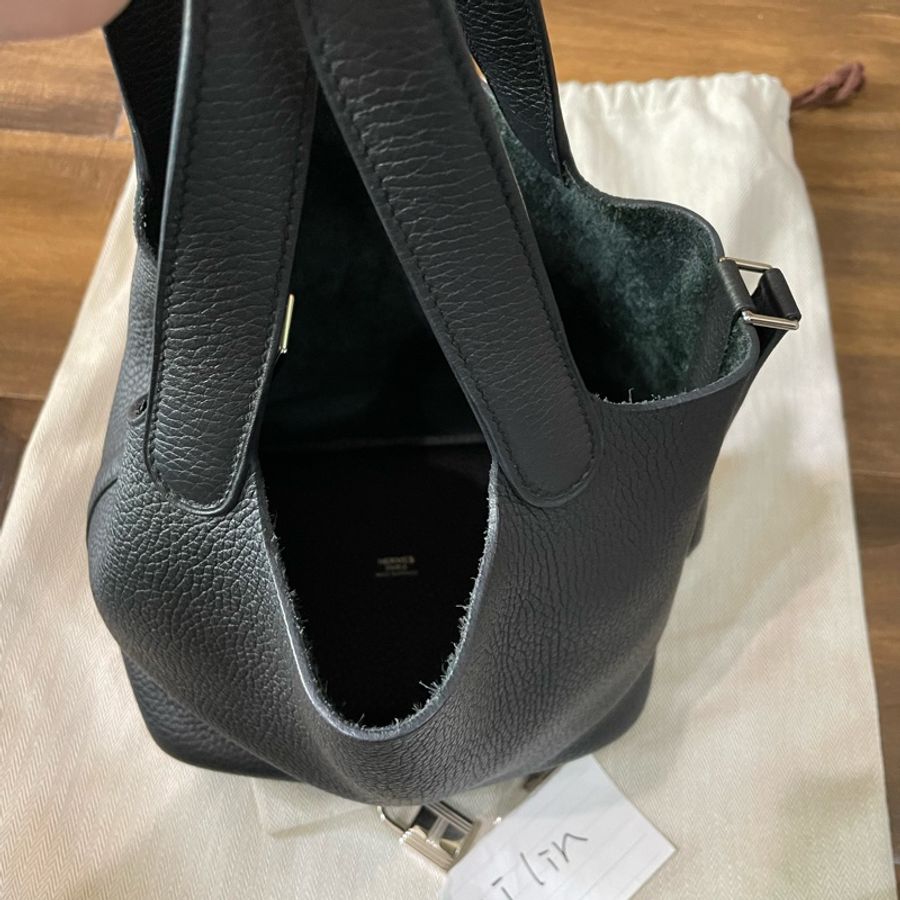愛馬仕Hermès picotin 菜籃18黑銀-17