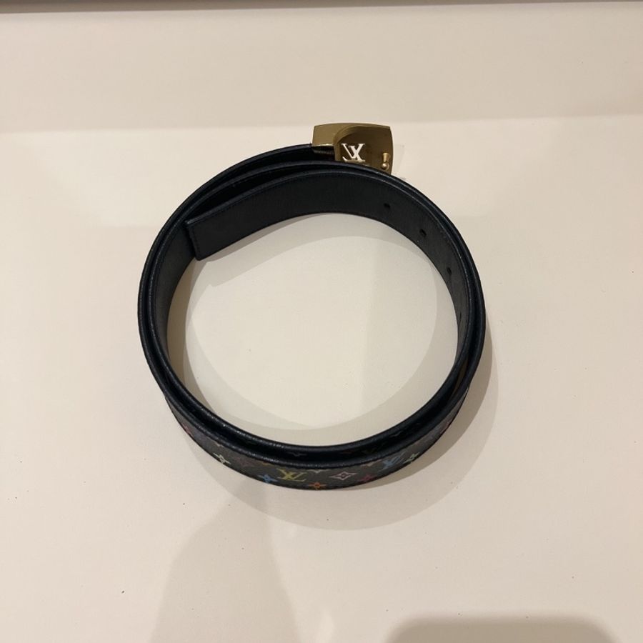 LV 彩色花紋皮帶-4