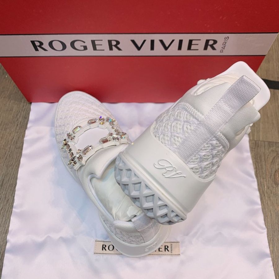 Roger Vivier Viv Run Light Strass 水晶方釦運動鞋 增高7.5公分 白色 IT 35/36/36.5/37/37.5/38《2024季度新品》-3