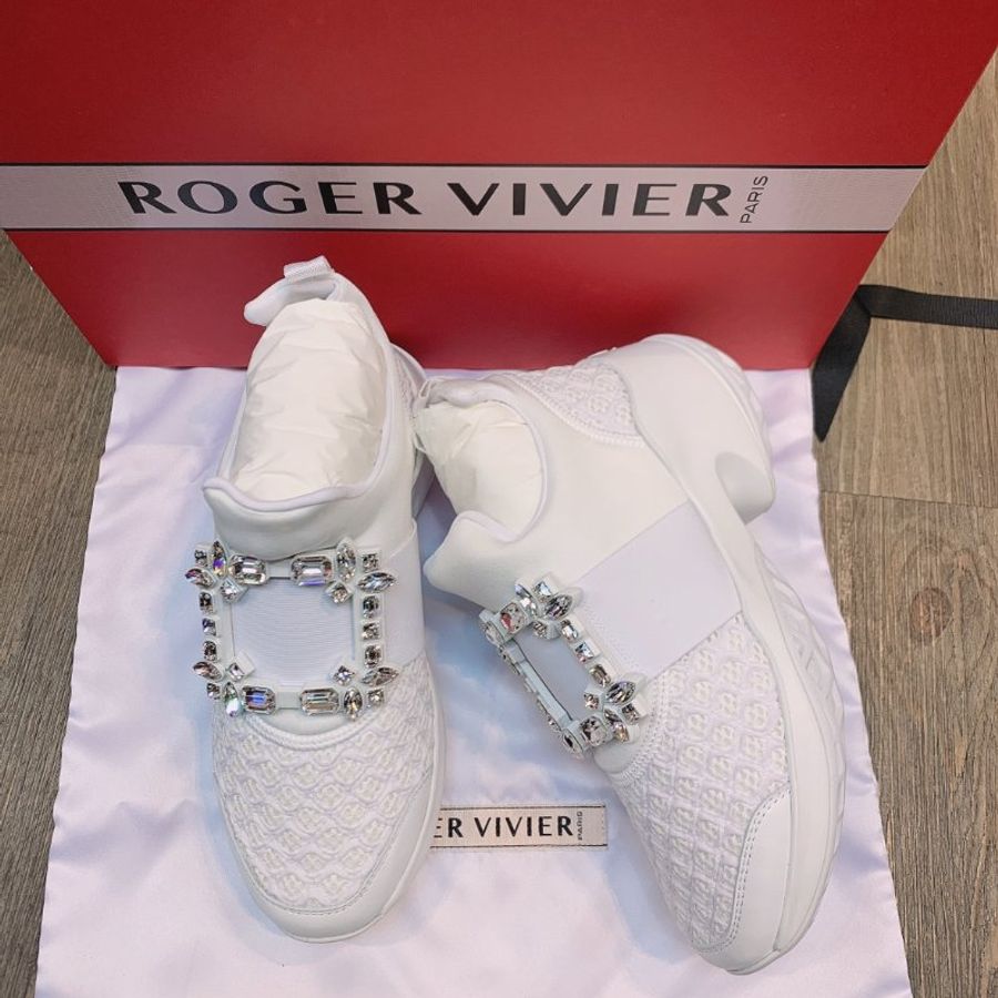 Roger Vivier Viv Run Light Strass 水晶方釦運動鞋 增高7.5公分 白色 IT 35/36/36.5/37/37.5/38《2024季度新品》-4