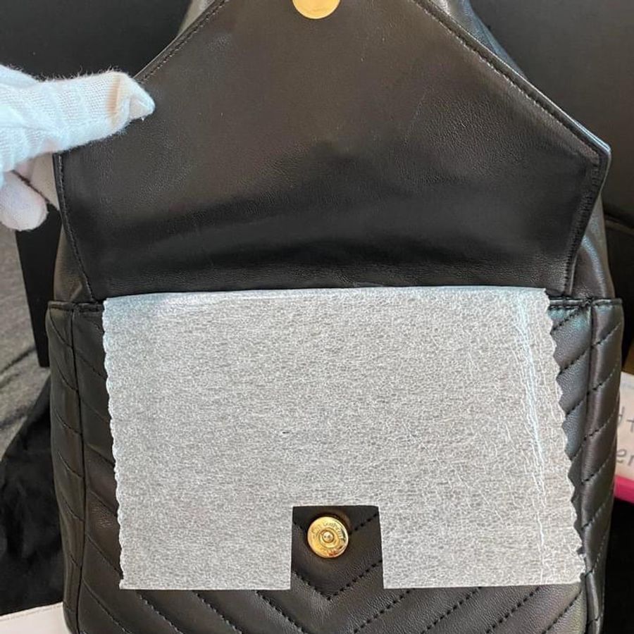 YSL 672609 羊皮後背包-8