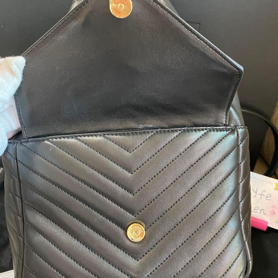 YSL 672609 羊皮後背包-9