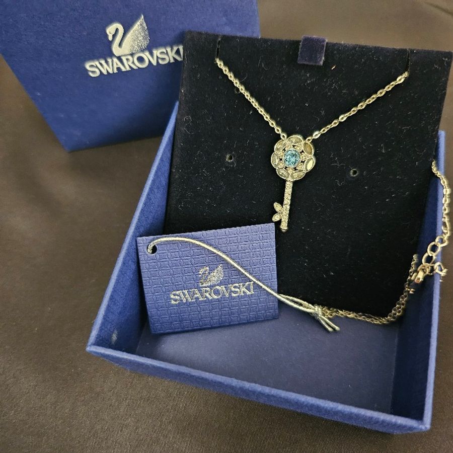 Swarovski 🩵藍水晶🪺鑰匙項鍊🗝-7