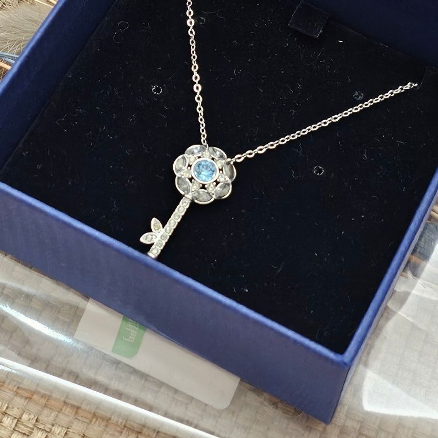 Swarovski 🩵藍水晶🪺鑰匙項鍊🗝-1