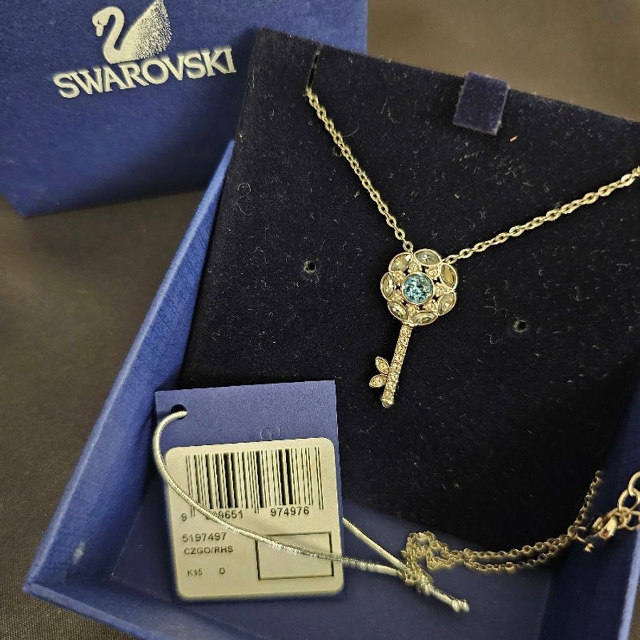 Swarovski 🩵藍水晶🪺鑰匙項鍊🗝-2