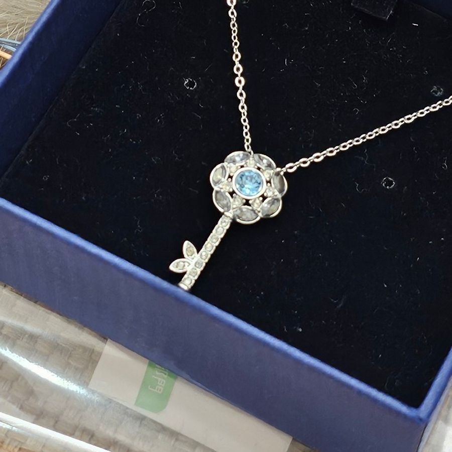 Swarovski 🩵藍水晶🪺鑰匙項鍊🗝-4