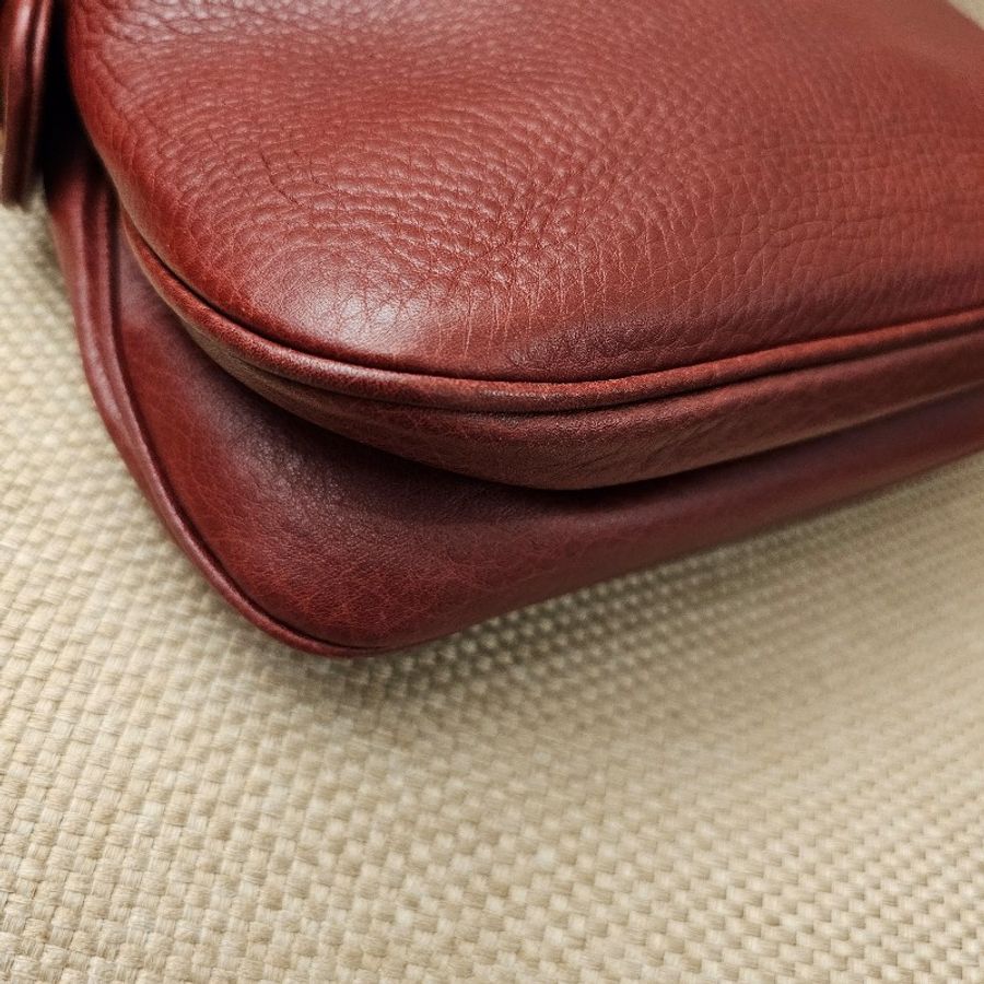 Gucci 古董精品 卡地亞酒紅色 翻蓋 側肩包 vintage 賈姬Jackie 包型 hobo包型-17