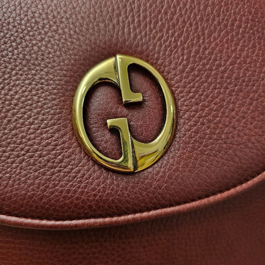 Gucci 古董精品 卡地亞酒紅色 翻蓋 側肩包 vintage 賈姬Jackie 包型 hobo包型-22