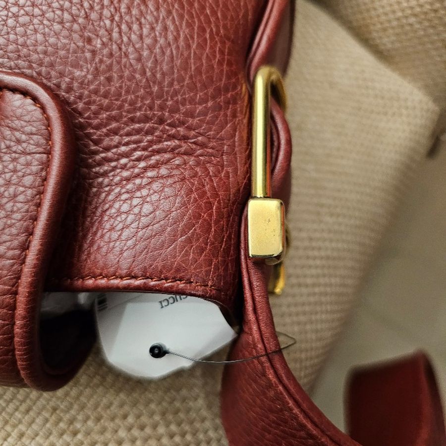 Gucci 古董精品 卡地亞酒紅色 翻蓋 側肩包 vintage 賈姬Jackie 包型 hobo包型-24