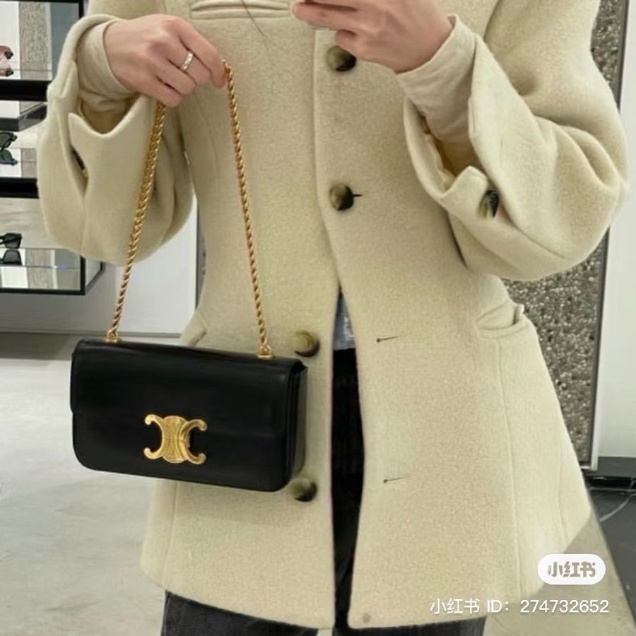 Celine牛皮鏈條側背包-3