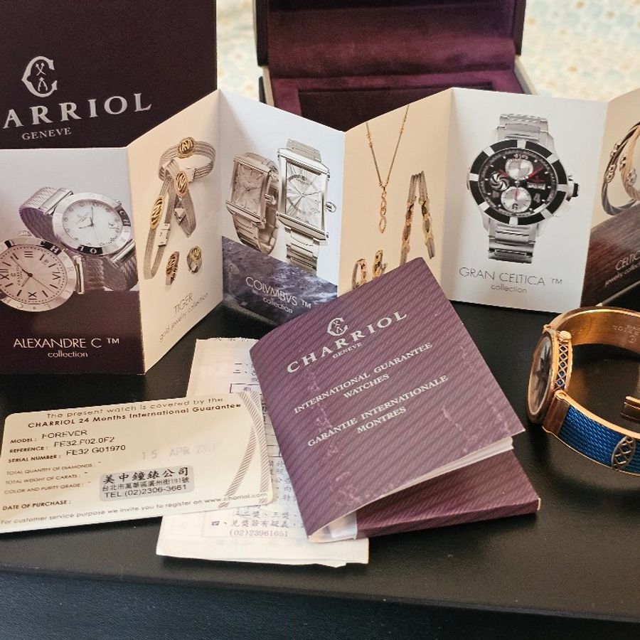 Charriol 🩵💙夏利豪🩵💙⌚️ 寶石藍 女性腕錶-14