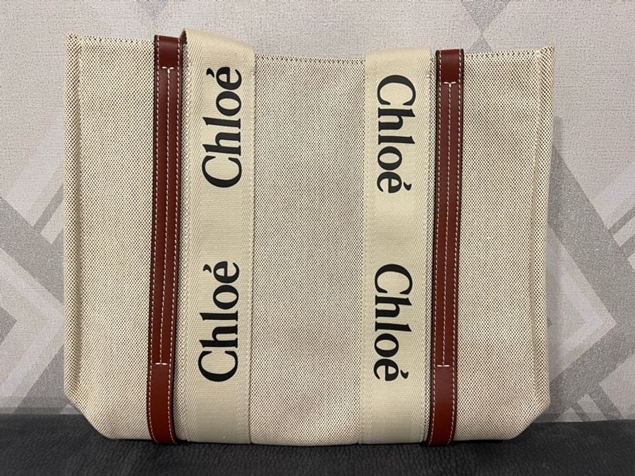 CHLOE Woody Medium帆布托特包-0