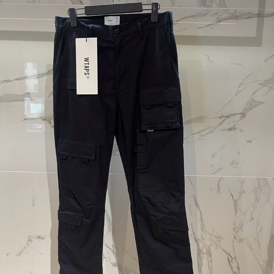 WTAPS MODULAR TROUSERS / COTTON. WEATHER【202BRDT-PTM01】- BLACK-0