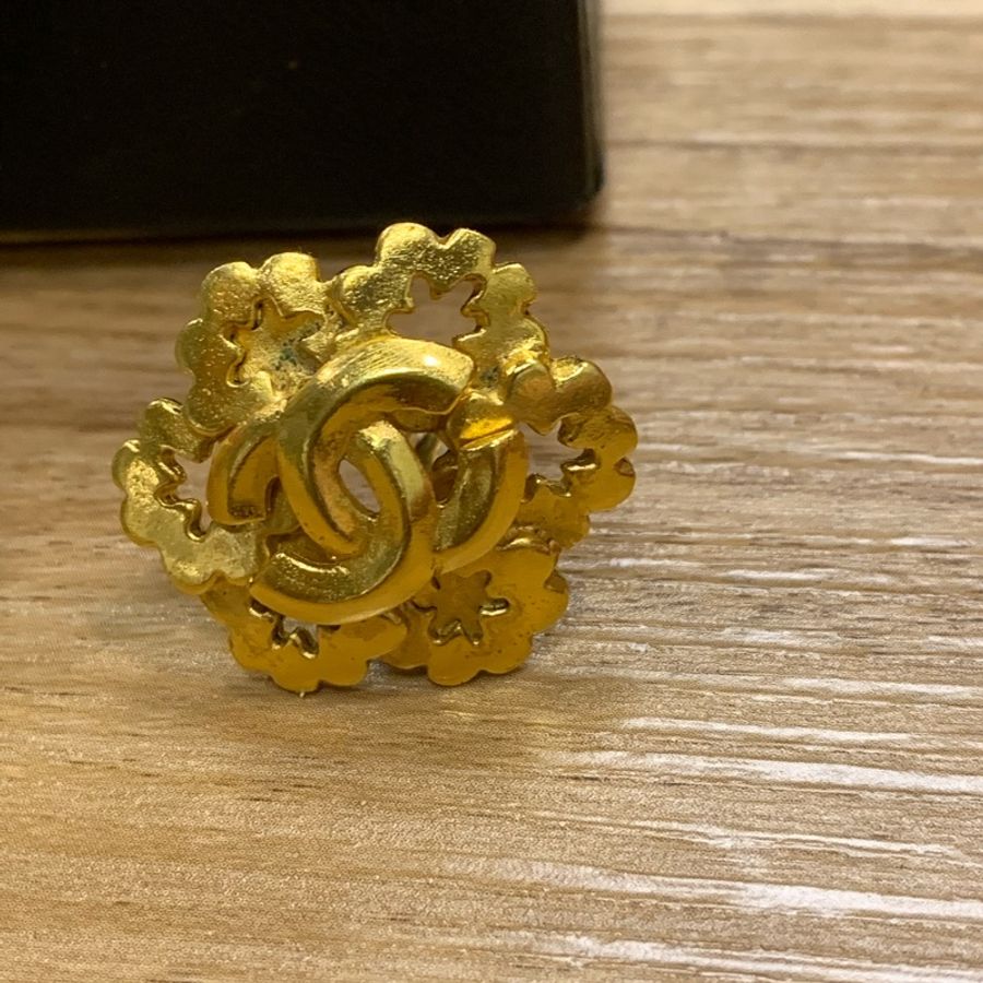 chanel vintage 金色耳環-4