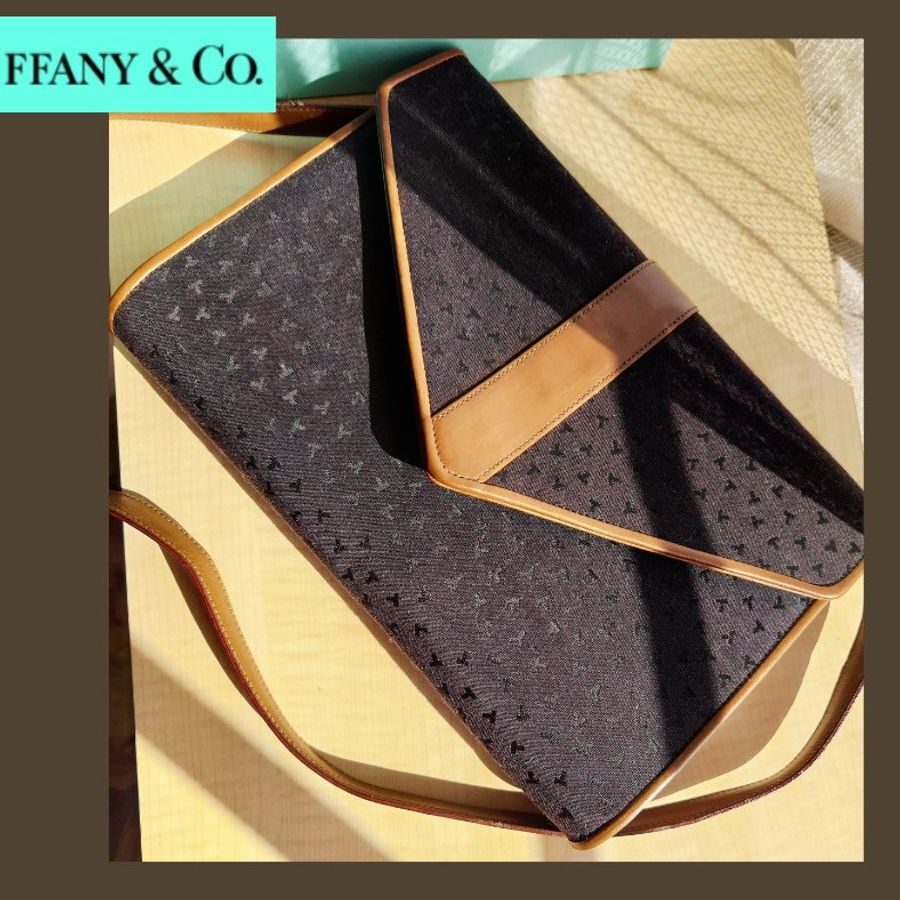 【日本進口】Tiffany&Co.LOGO布紋雙向單肩包 極稀有 台灣現貨【CREEK VINTAGES】-10
