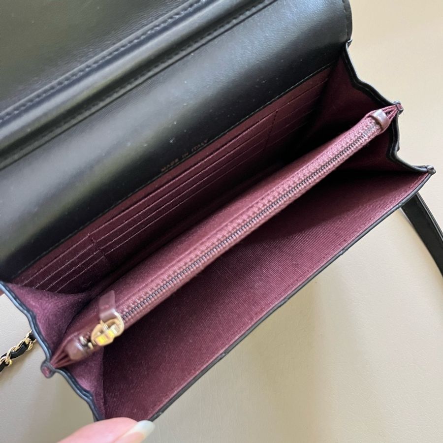 Chanel Woc 黑色淡金鏈-12