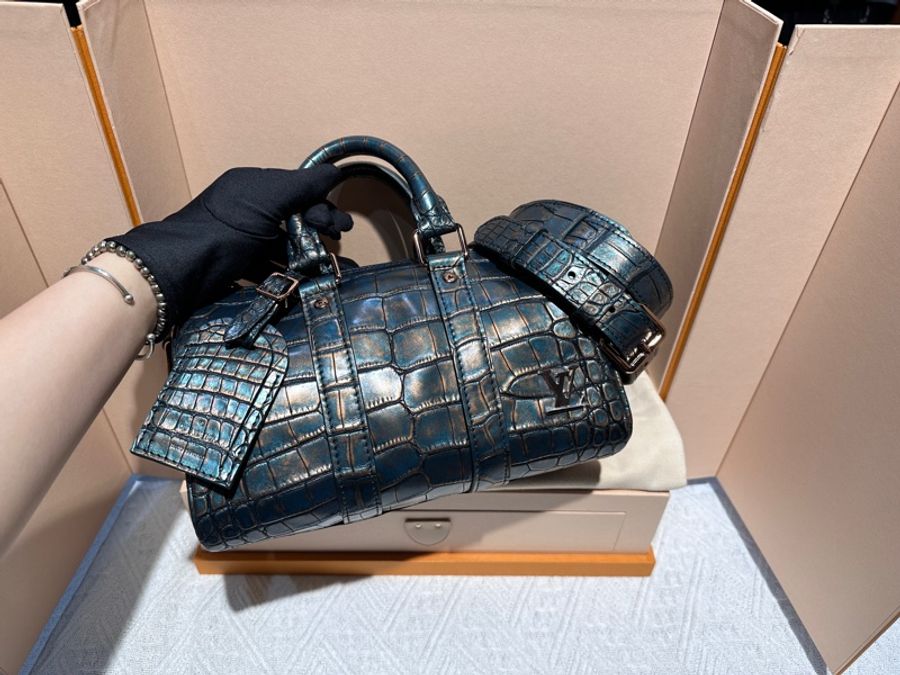 Rare Item‼️稀有極美品‼️全新LV Keepall 25 鱷魚皮玫瑰金-2