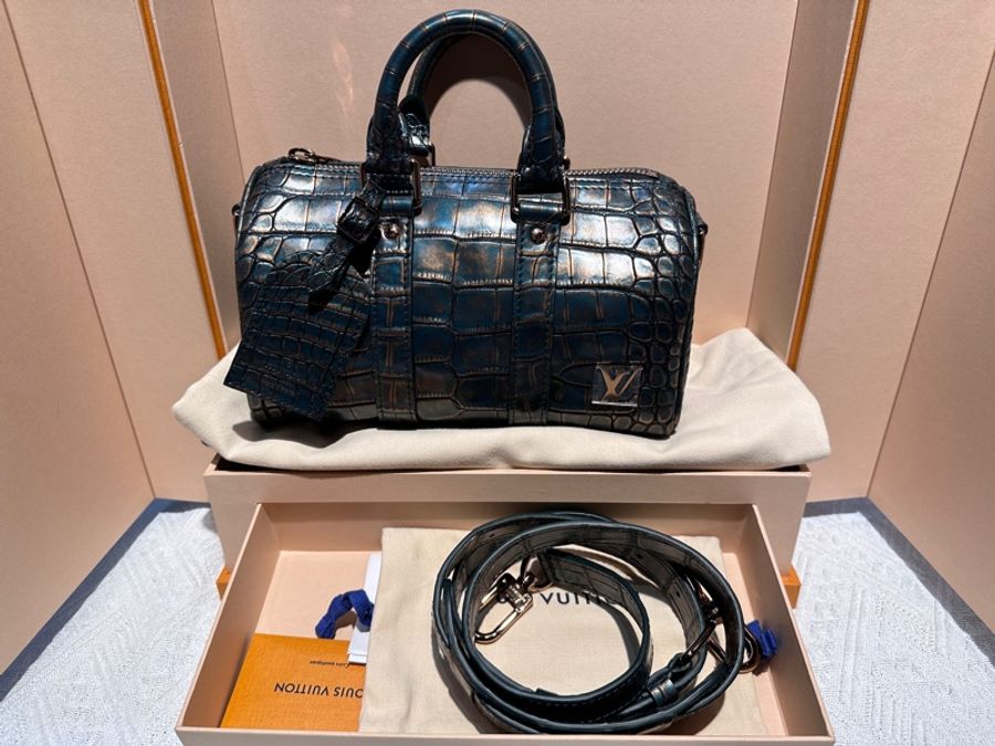 Rare Item‼️稀有極美品‼️全新LV Keepall 25 鱷魚皮玫瑰金-7