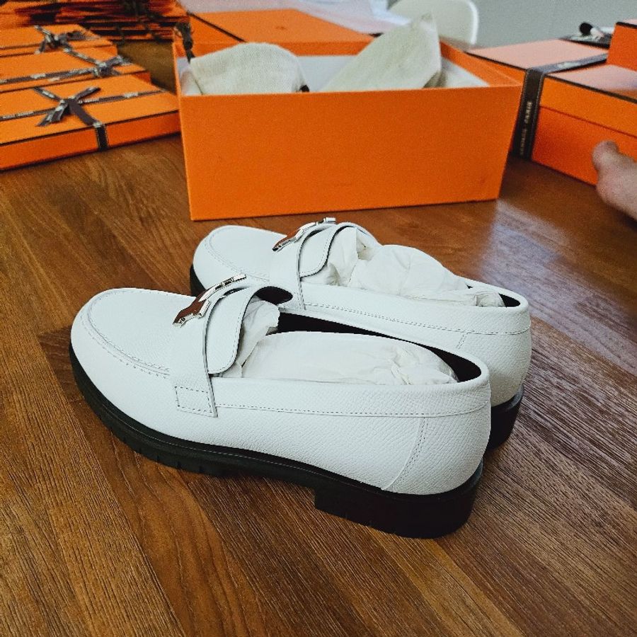 (全新品)HERMES樂福鞋epsom皮質-3