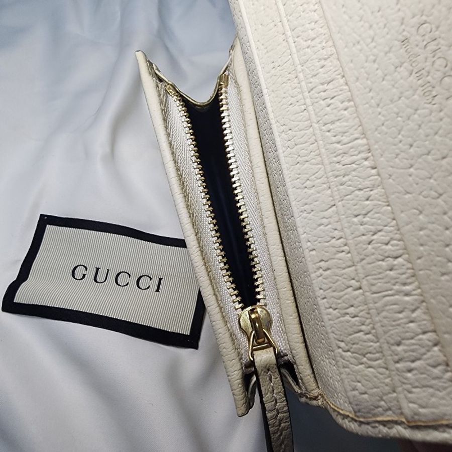 GUCCI 經典Ophidia系列GG卡夾/零錢包短夾 紅藍條紋釦式短夾-4