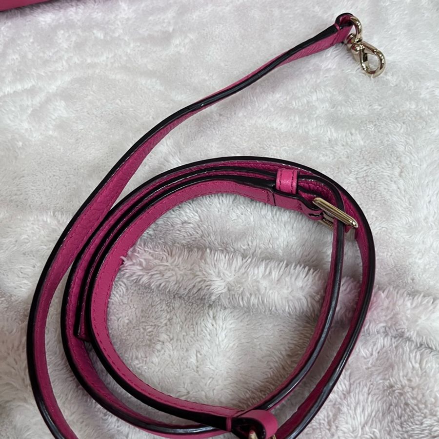 KATE SPADE 蜜桃粉色 全真皮手提肩背包-5