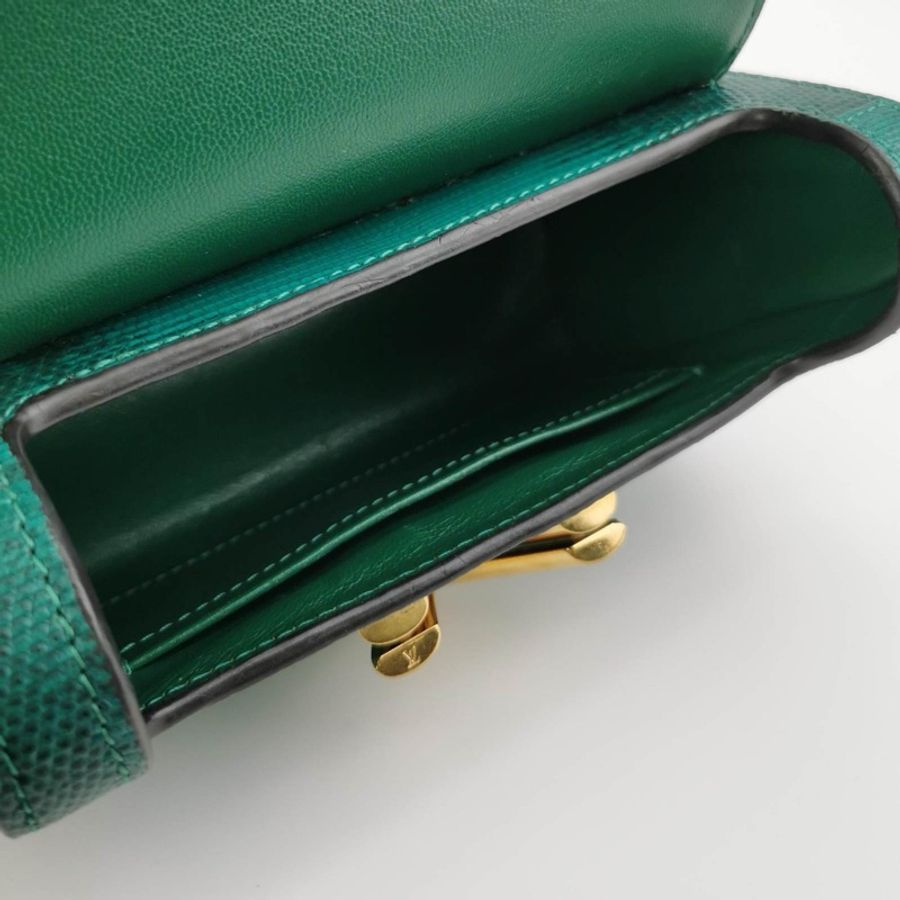 Louis Vuitton (LV) Twist小號蜥蜴皮拼色LV 旋轉鎖扣翻蓋單肩包-5