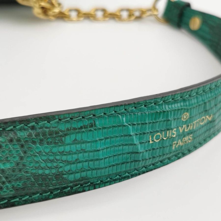 Louis Vuitton (LV) Twist小號蜥蜴皮拼色LV 旋轉鎖扣翻蓋單肩包-13