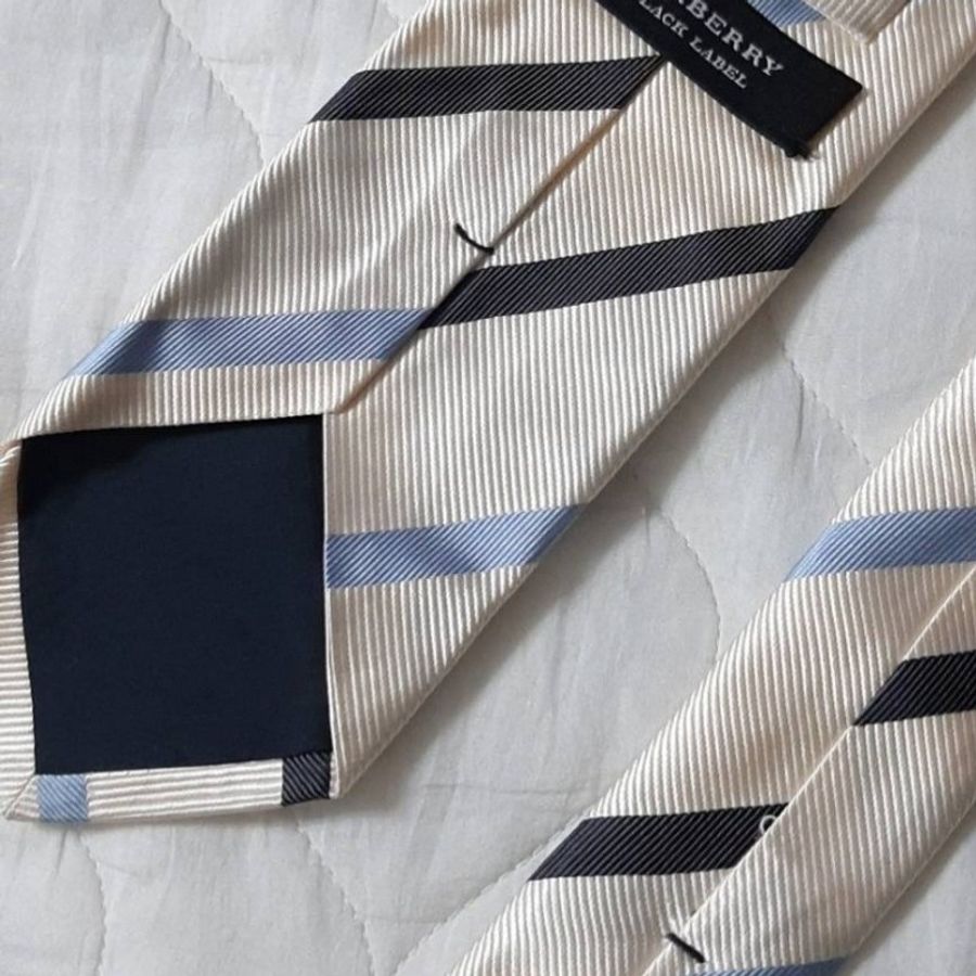 （日本製MIJ）絕版正品BURBERRY 博柏利 BLACK LABEL 黑標 戰馬 斜紋領帶-2